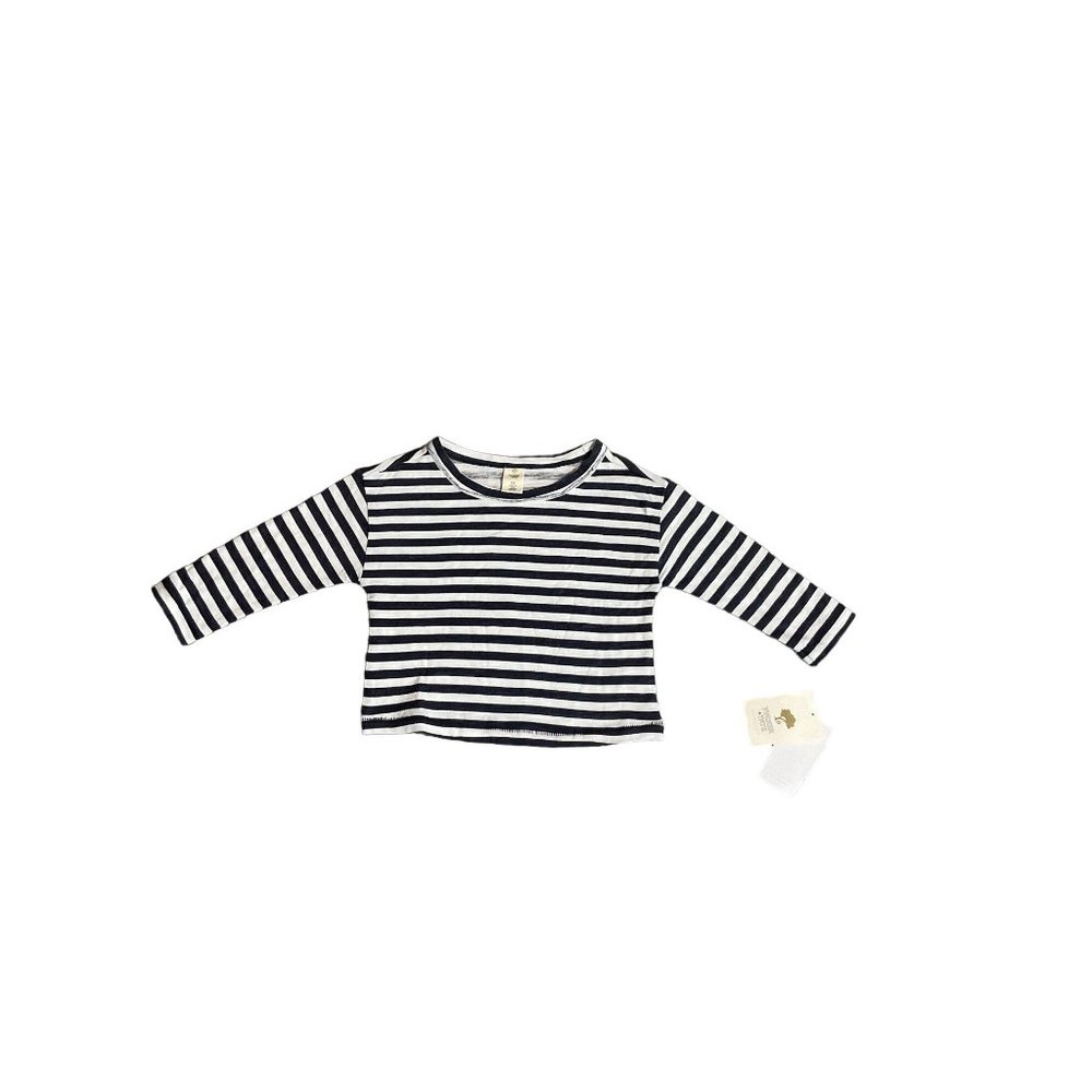 Tucker + Tate Shirt Baby 9 Month Black White Striped Long Sleeve Basic Tee